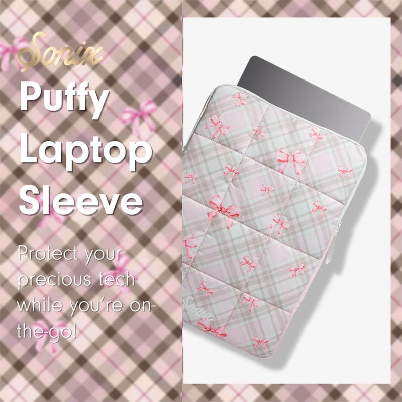Sonix | Puffy Laptop Sleeve | 15-16 Inch, Quilted Pillow Puffer Laptop Carrying Case, Computer Sleeve | Clueless Pink - Image 5